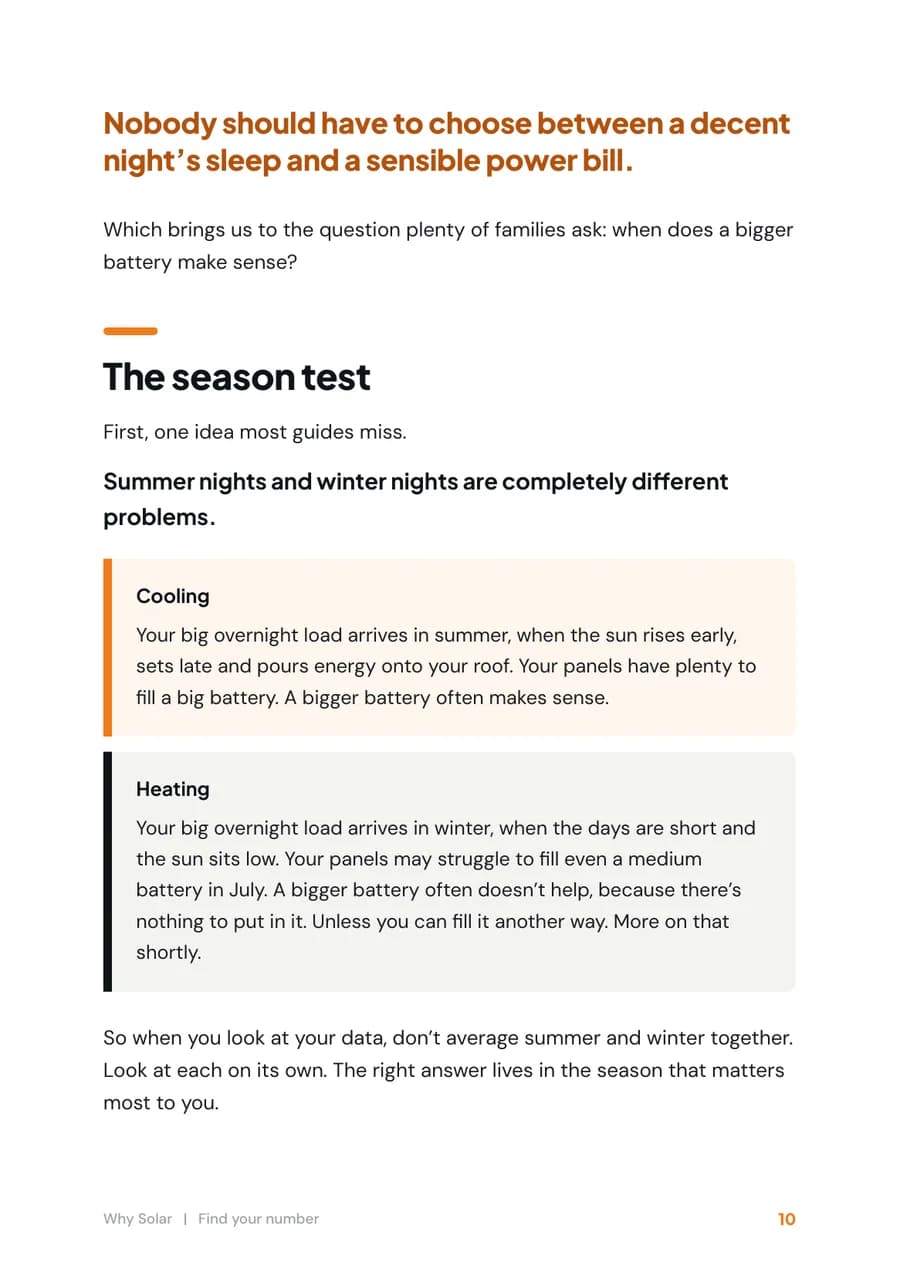 Page 10 of the guide: The season test