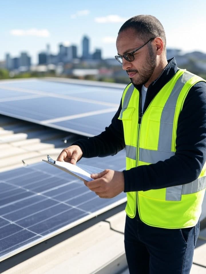 Commercial solar panels installed on an Australian warehouse roof